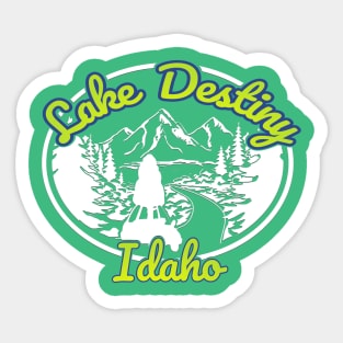 Lake Destiny, Idaho (White) Sticker